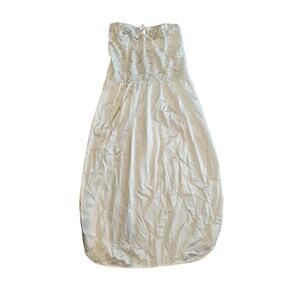 Vintage strapless slip mini dress Lace bodice lingerie chemise Sears small 34